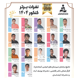نفرات برتر کنکور ۱۴۰۴ مدرسه علامه طباطبایی